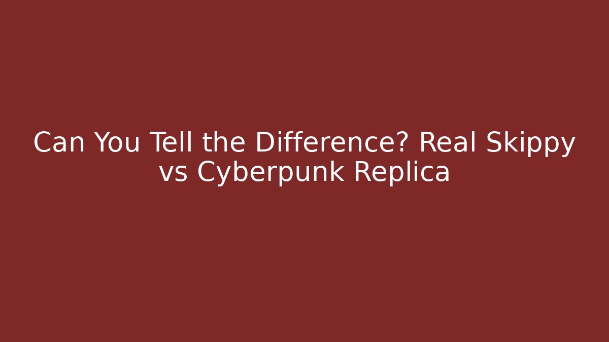 Can You Tell the Difference? Real Skippy vs Cyberpunk Replica