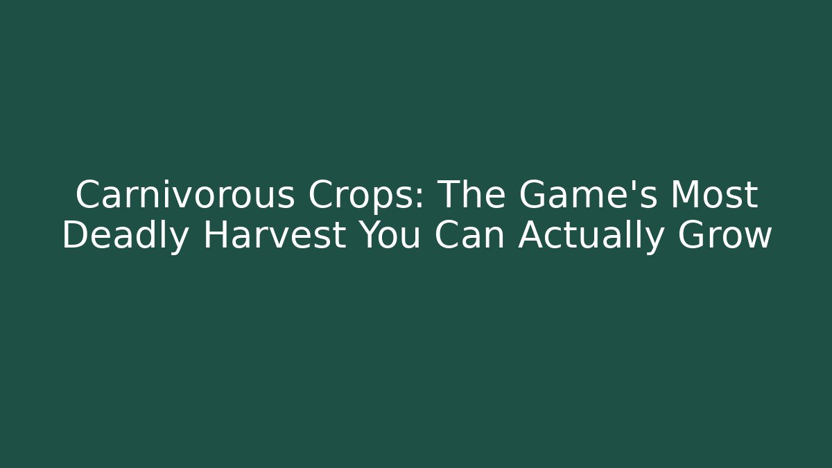 Carnivorous Crops: The Game’s Most Deadly Harvest You Can Actually Grow