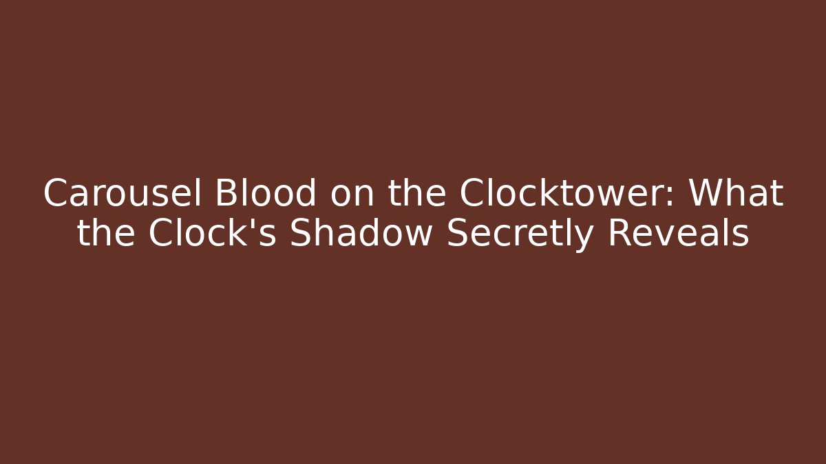 Carousel Blood on the Clocktower: What the Clock's Shadow Secretly Reveals