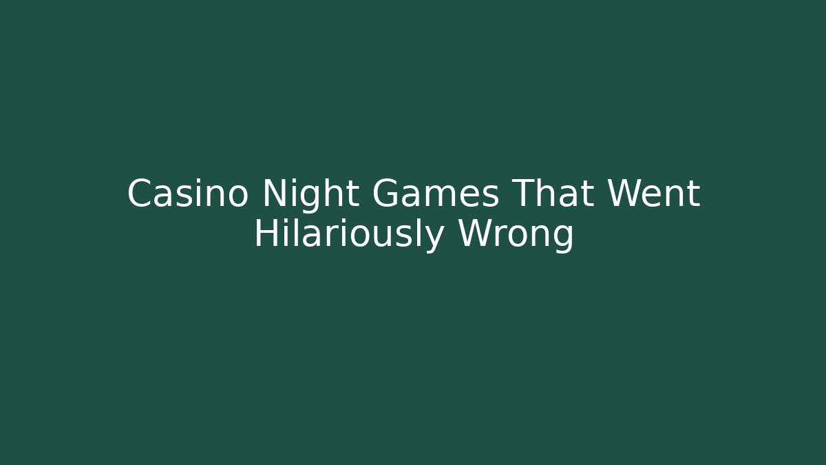 Casino Night Games That Went Hilariously Wrong