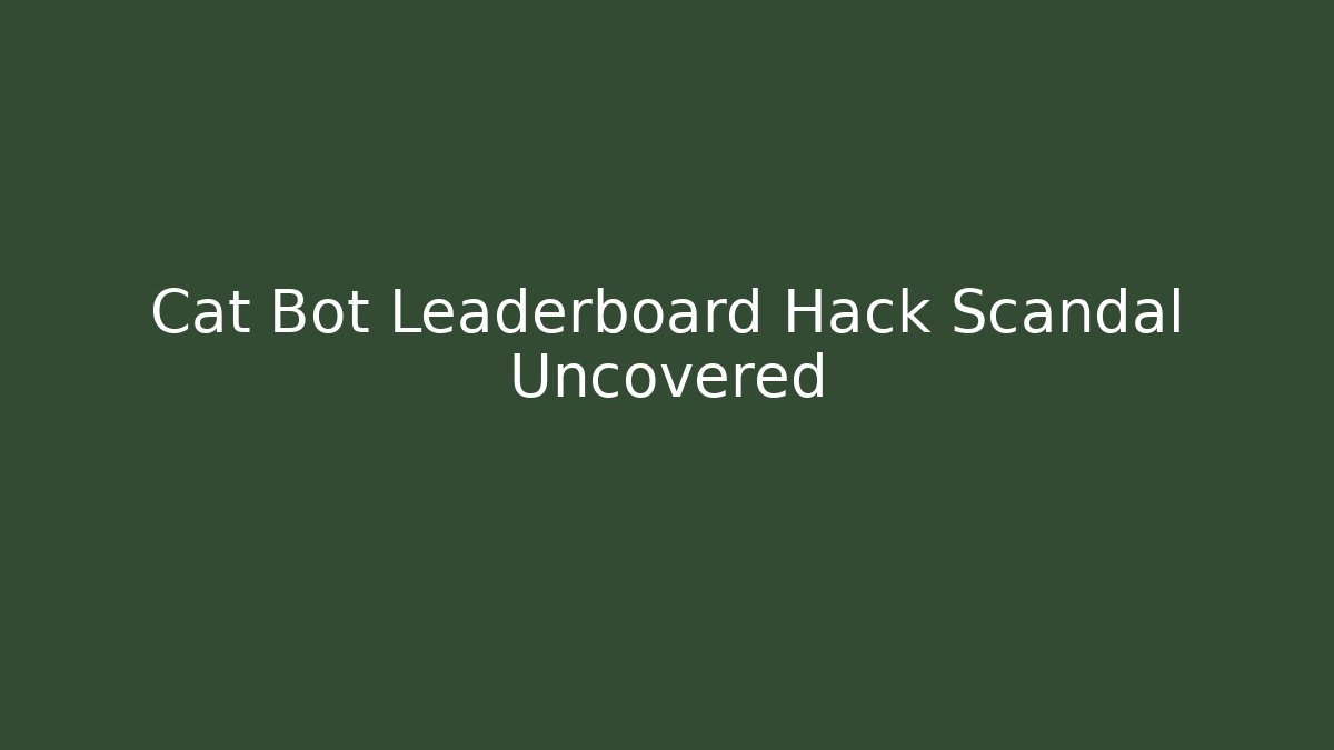 Cat Bot Leaderboard Hack Scandal Uncovered