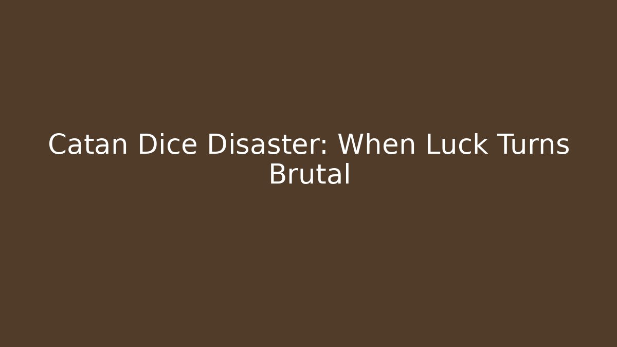 Catan Dice Disaster: When Luck Turns Brutal - Create More Assets