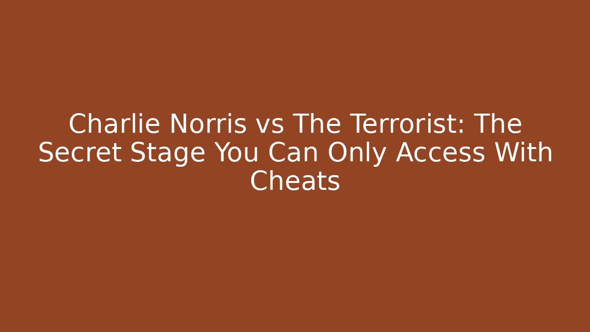 Charlie Norris vs The Terrorist: The Secret Stage You Can Only Access With Cheats