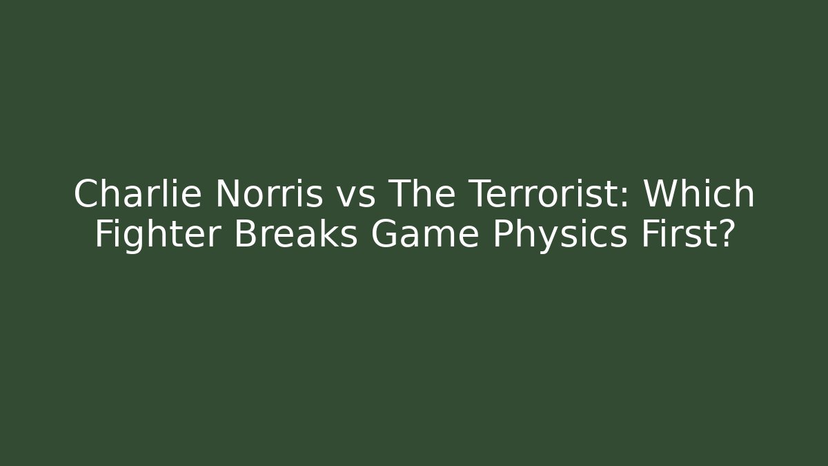 Charlie Norris vs The Terrorist: Which Fighter Breaks Game Physics First?