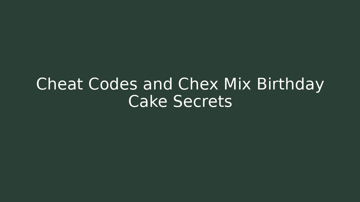 Cheat Codes and Chex Mix Birthday Cake Secrets