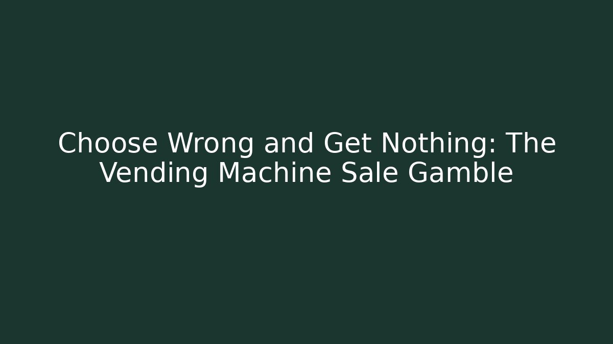Choose Wrong and Get Nothing: The Vending Machine Sale Gamble