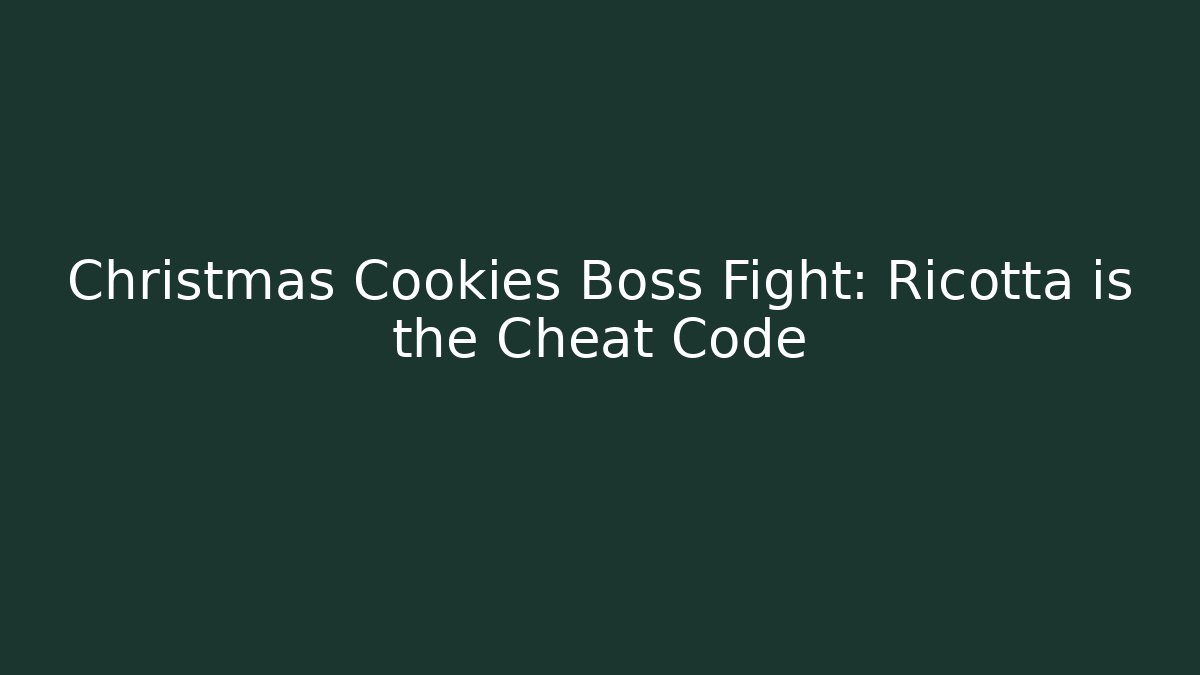Christmas Cookies Boss Fight: Ricotta is the Cheat Code - Create More Assets