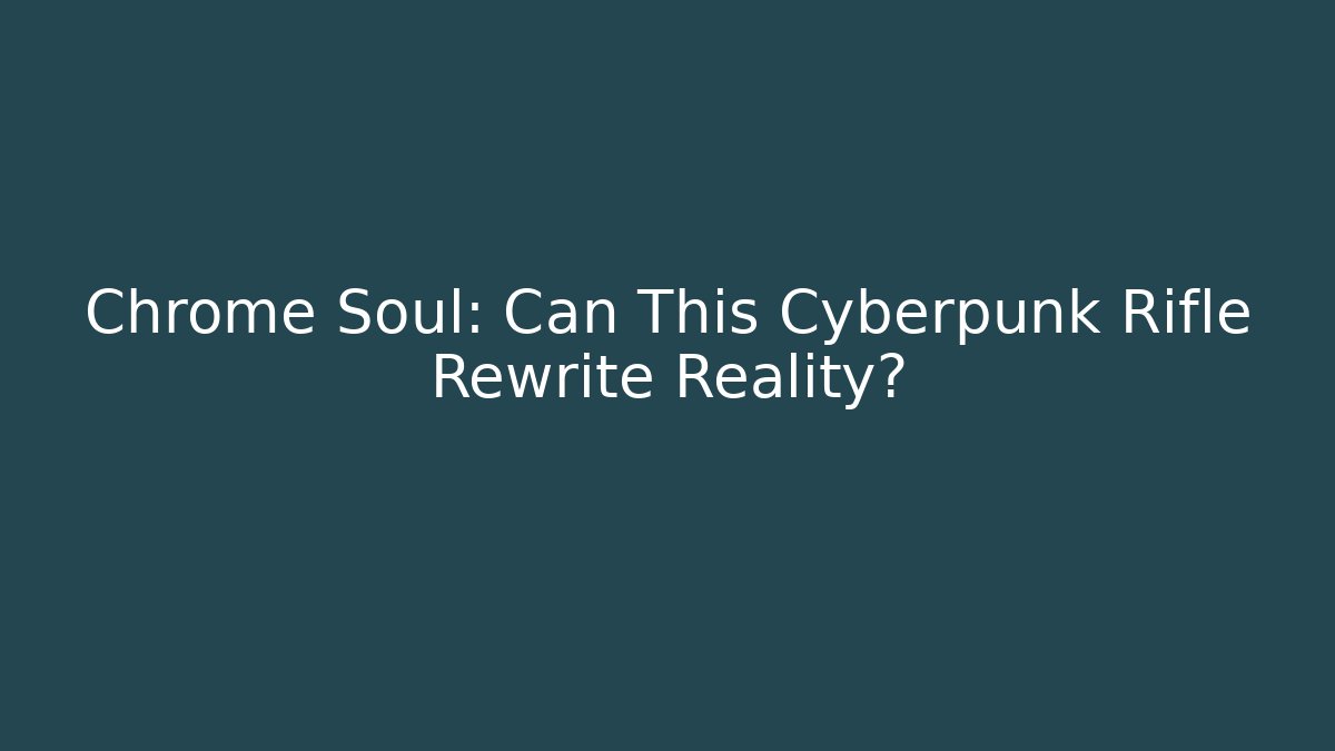 Chrome Soul: Can This Cyberpunk Rifle Rewrite Reality?