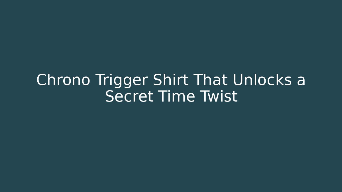 Chrono Trigger Shirt That Unlocks a Secret Time Twist