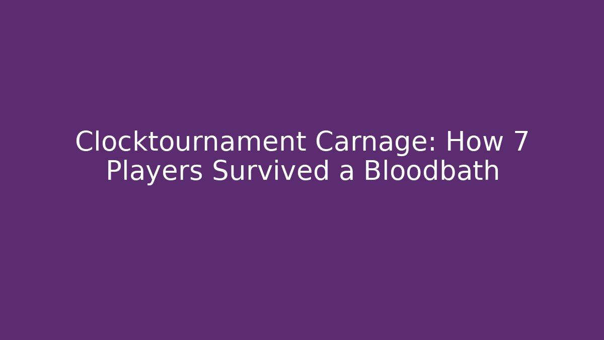 Clocktournament Carnage: How 7 Players Survived a Bloodbath