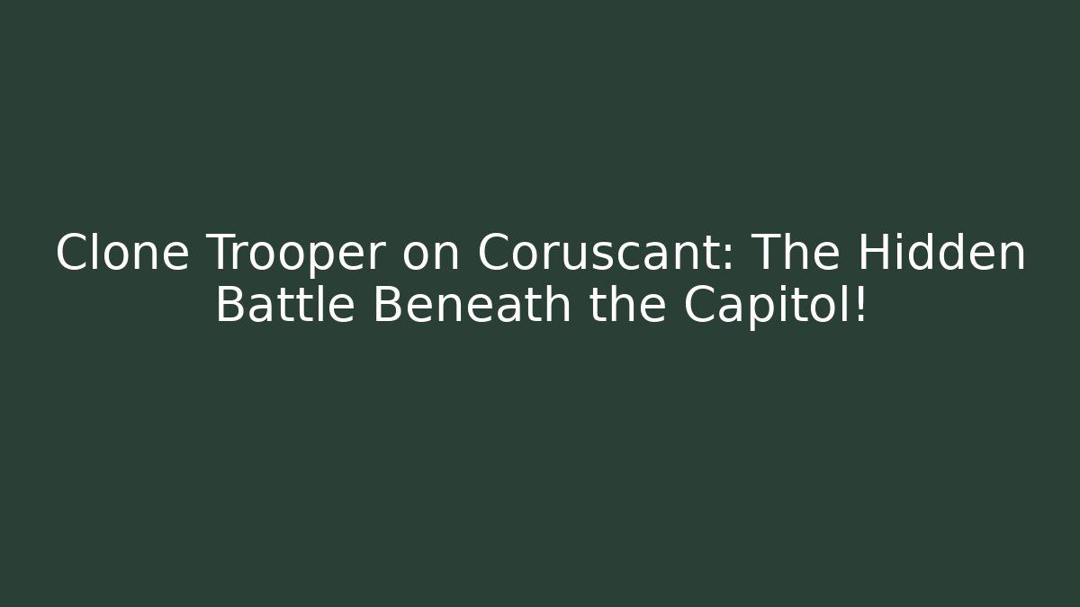 Clone Trooper on Coruscant: The Hidden Battle Beneath the Capitol!