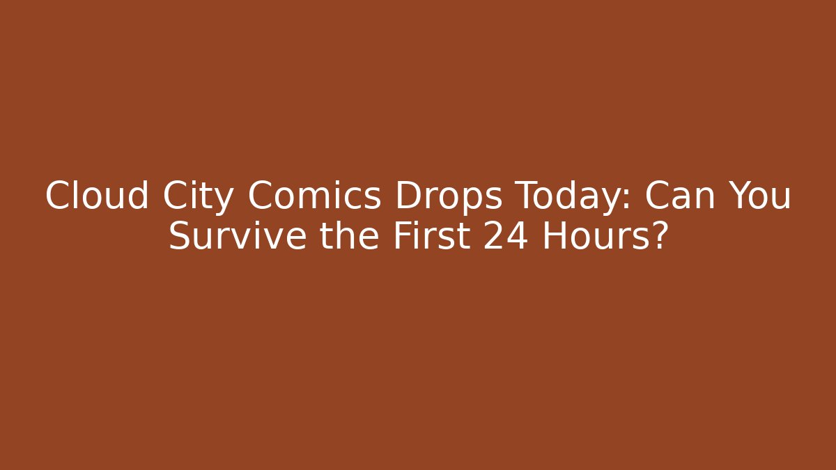 Cloud City Comics Drops Today: Can You Survive the First 24 Hours?