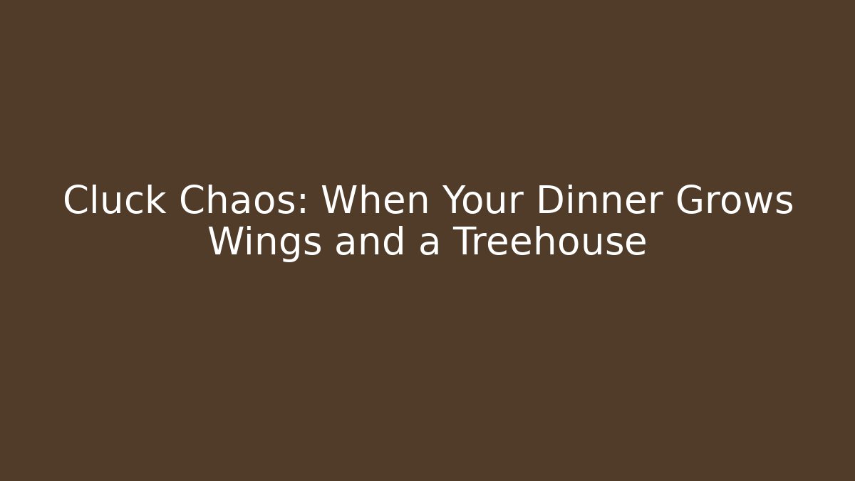 Cluck Chaos: When Your Dinner Grows Wings and a Treehouse - Create More Assets