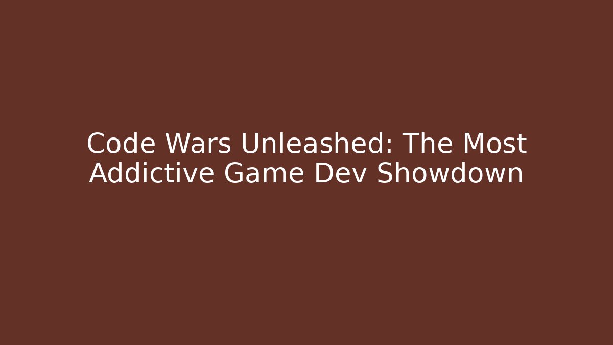 Code Wars Unleashed: The Most Addictive Game Dev Showdown