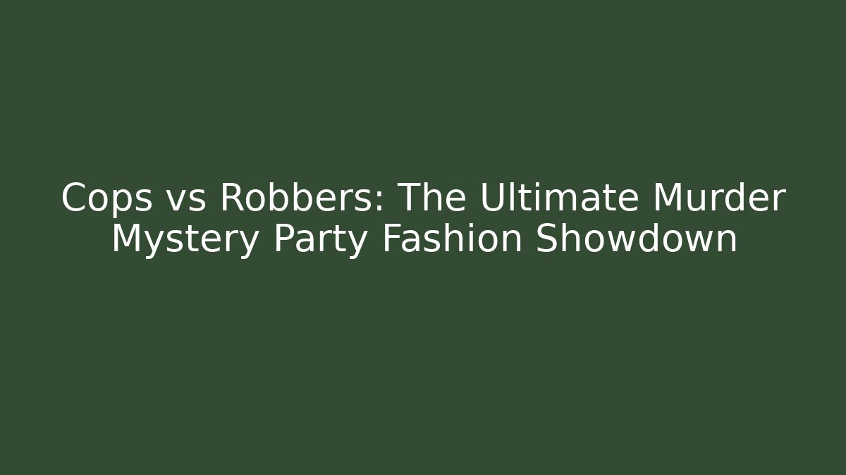 Cops vs Robbers: The Ultimate Murder Mystery Party Fashion Showdown