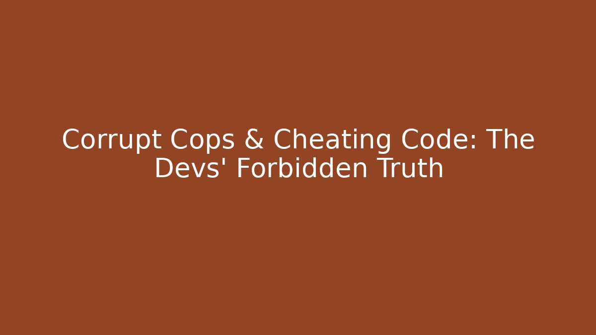 Corrupt Cops & Cheating Code: The Devs' Forbidden Truth