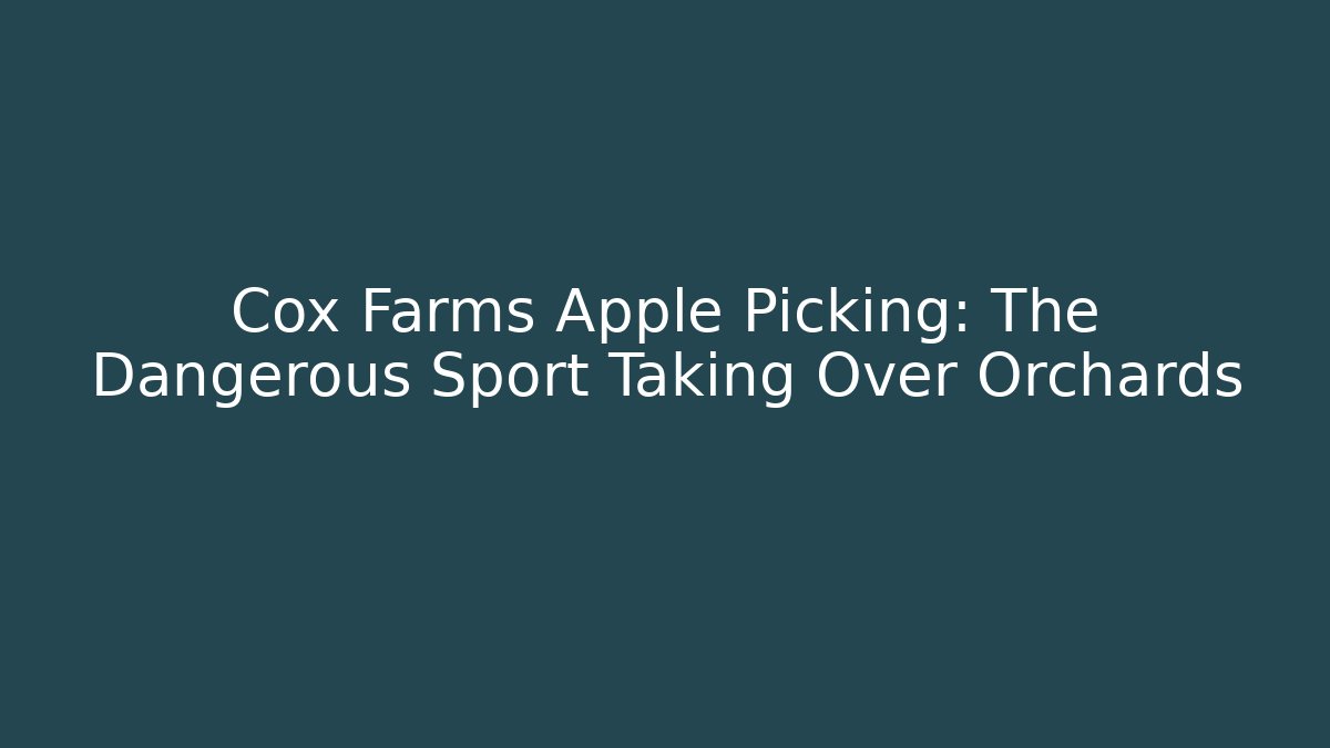 Cox Farms Apple Picking: The Dangerous Sport Taking Over Orchards