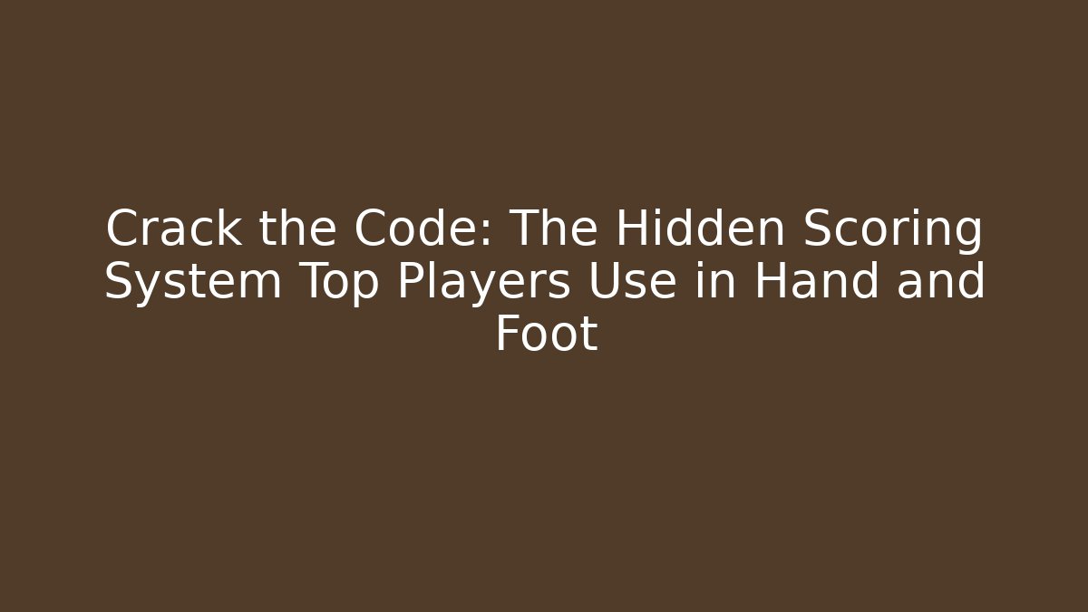 Crack the Code: The Hidden Scoring System Top Players Use in Hand and Foot - Create More Assets