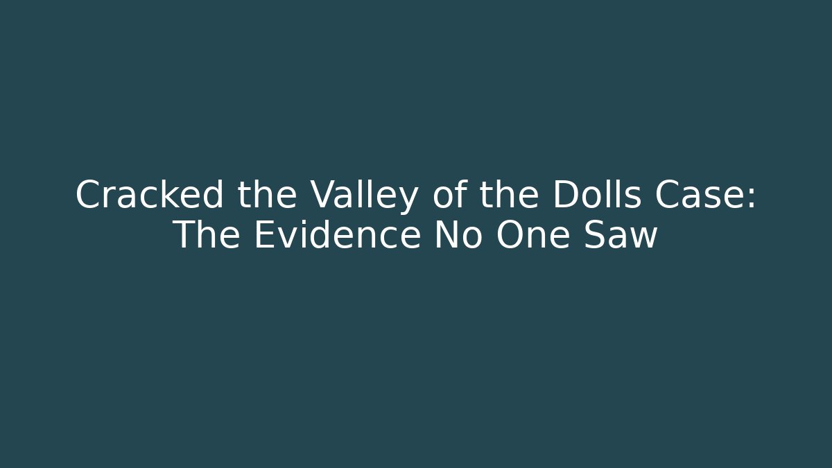 Cracked the Valley of the Dolls Case: The Evidence No One Saw