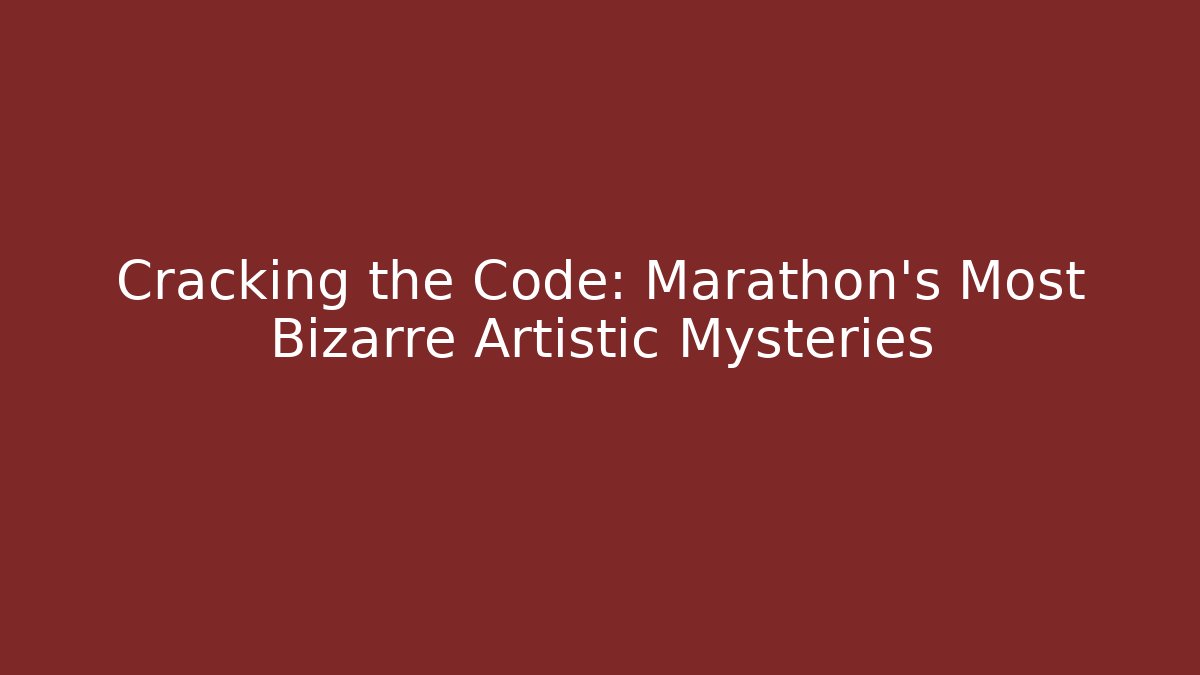 Cracking the Code: Marathon's Most Bizarre Artistic Mysteries