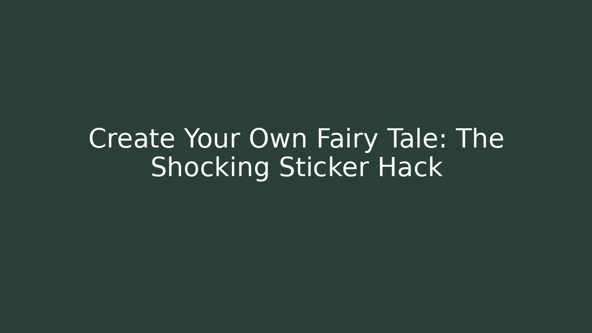 Create Your Own Fairy Tale: The Shocking Sticker Hack - Create More Assets