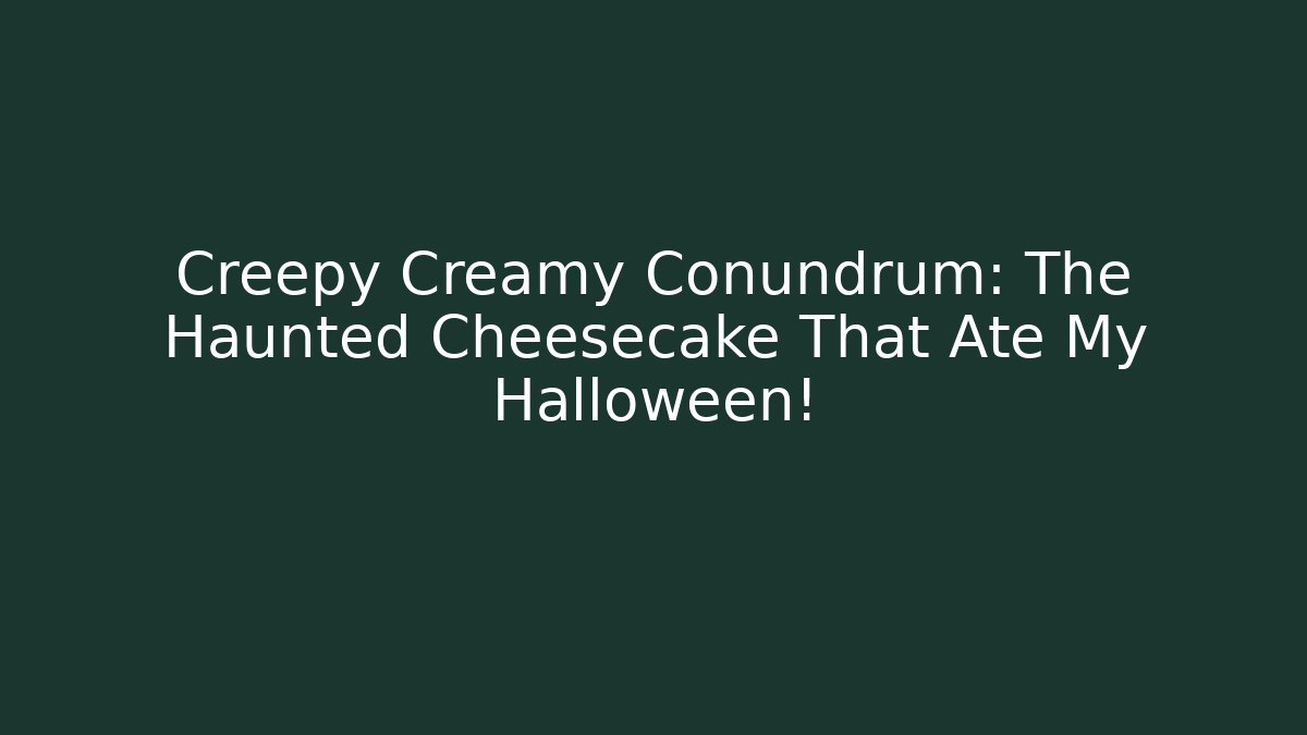 Creepy Creamy Conundrum: The Haunted Cheesecake That Ate My Halloween!