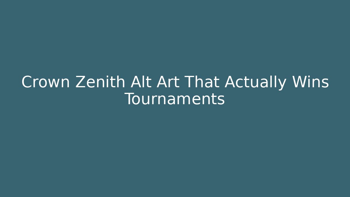 Crown Zenith Alt Art That Actually Wins Tournaments