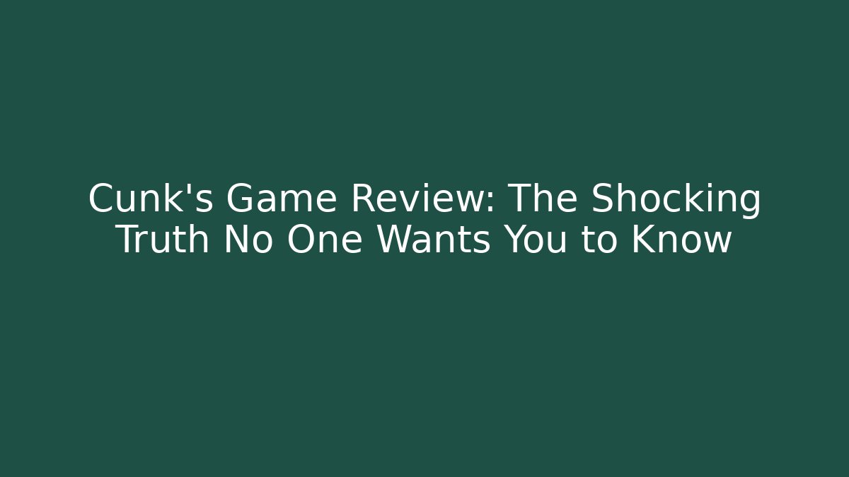 Cunk's Game Review: The Shocking Truth No One Wants You to Know