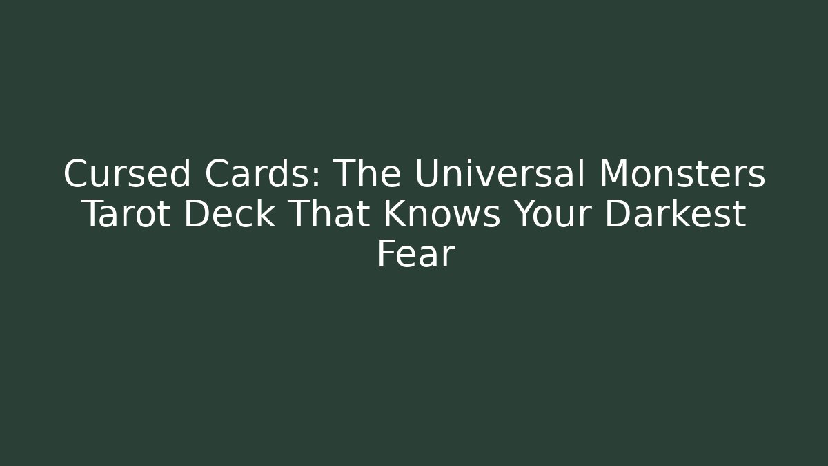 Cursed Cards: The Universal Monsters Tarot Deck That Knows Your Darkest Fear