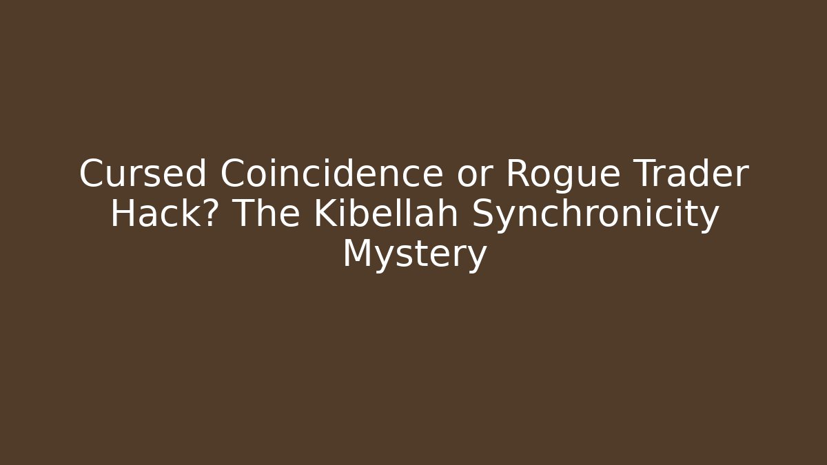 Cursed Coincidence or Rogue Trader Hack? The Kibellah Synchronicity Mystery