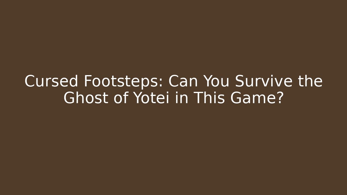 Cursed Footsteps: Can You Survive the Ghost of Yotei in This Game?