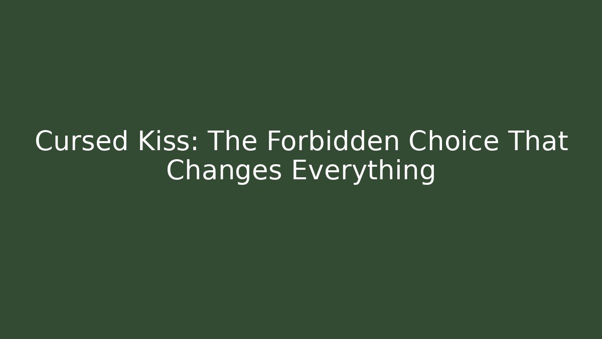 Cursed Kiss: The Forbidden Choice That Changes Everything - Create More Assets