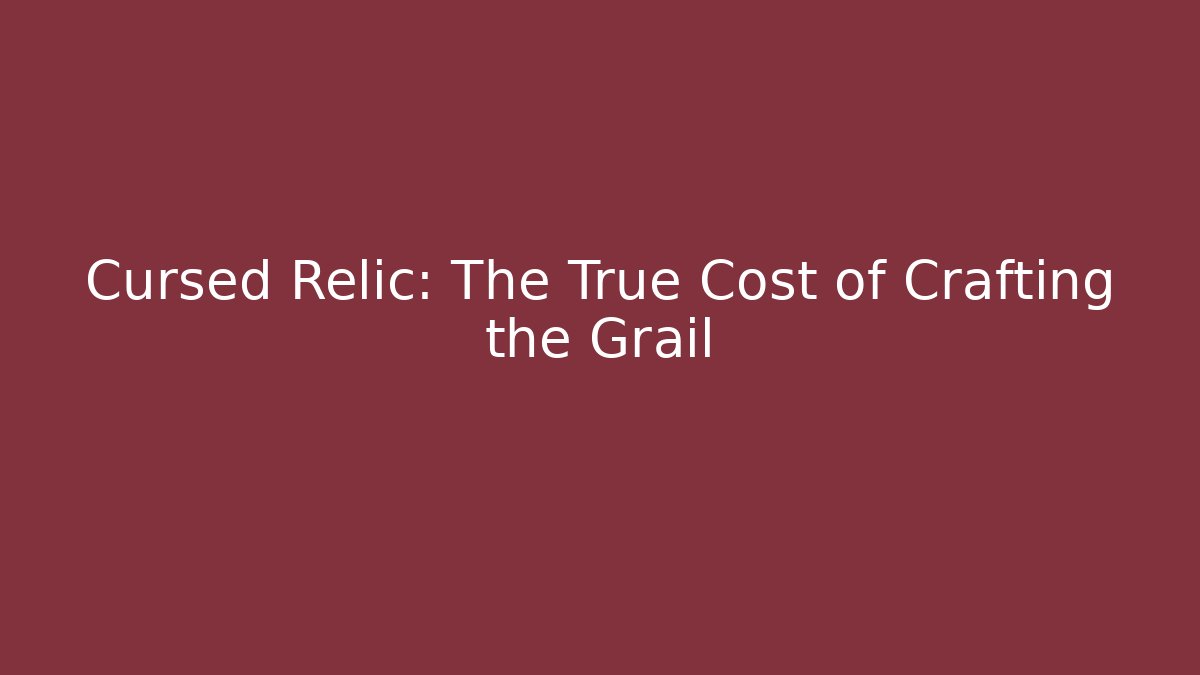 Cursed Relic: The True Cost of Crafting the Grail