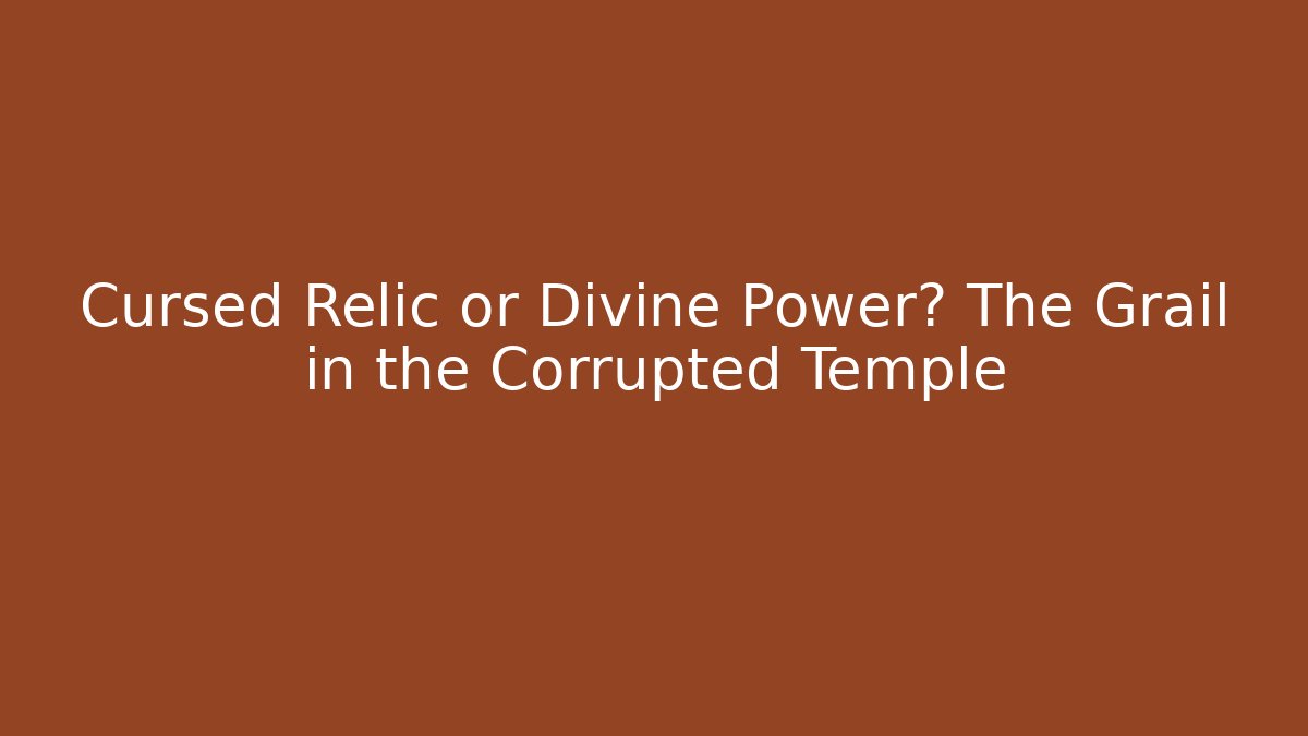 Cursed Relic or Divine Power? The Grail in the Corrupted Temple