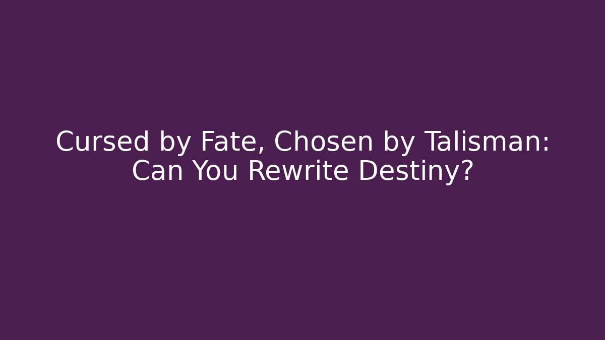 Cursed by Fate, Chosen by Talisman: Can You Rewrite Destiny?