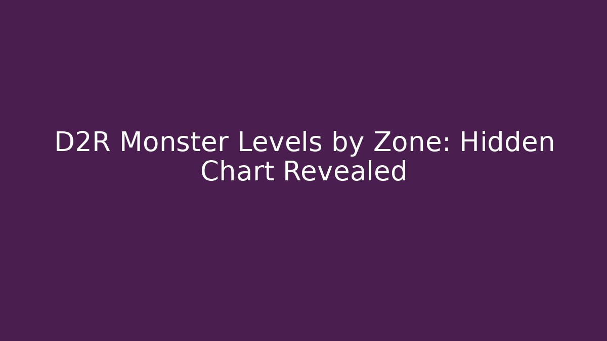 D2R Monster Levels by Zone: Hidden Chart Revealed