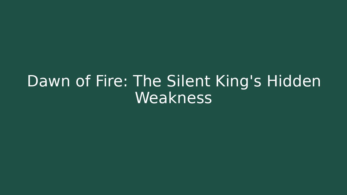 Dawn of Fire: The Silent King's Hidden Weakness
