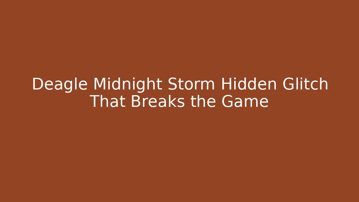 Deagle Midnight Storm Hidden Glitch That Breaks the Game