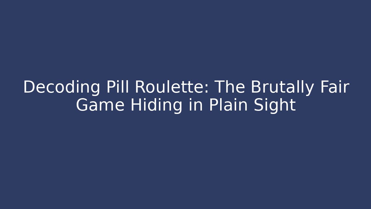 Decoding Pill Roulette: The Brutally Fair Game Hiding in Plain Sight