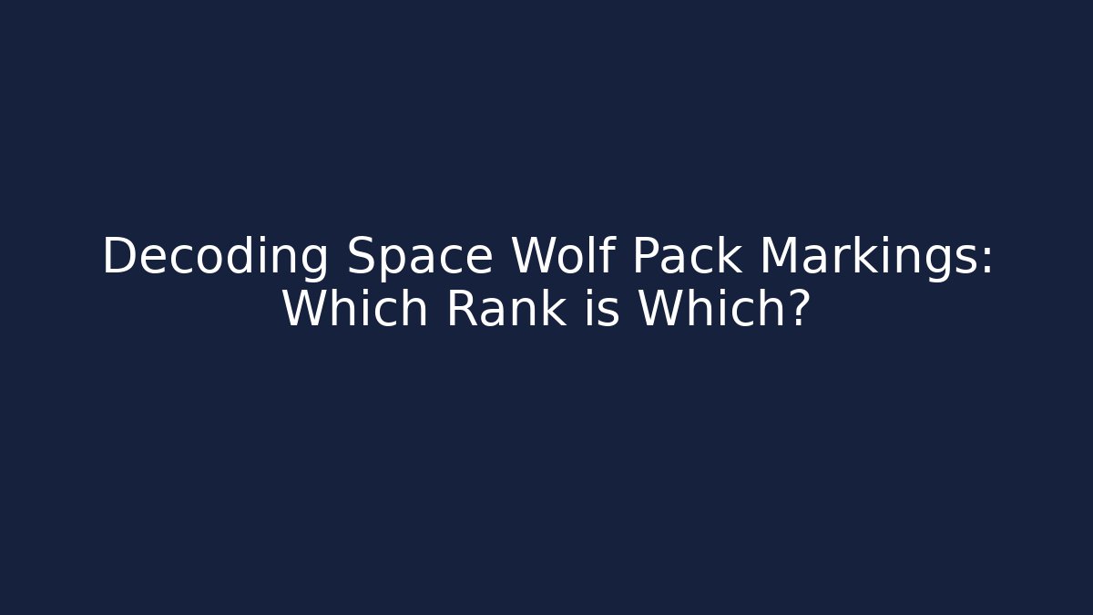 Decoding Space Wolf Pack Markings: Which Rank is Which? - Create More Assets