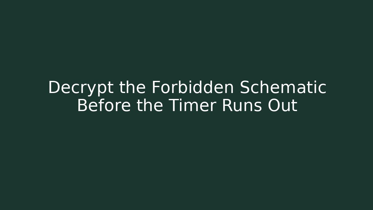Decrypt the Forbidden Schematic Before the Timer Runs Out