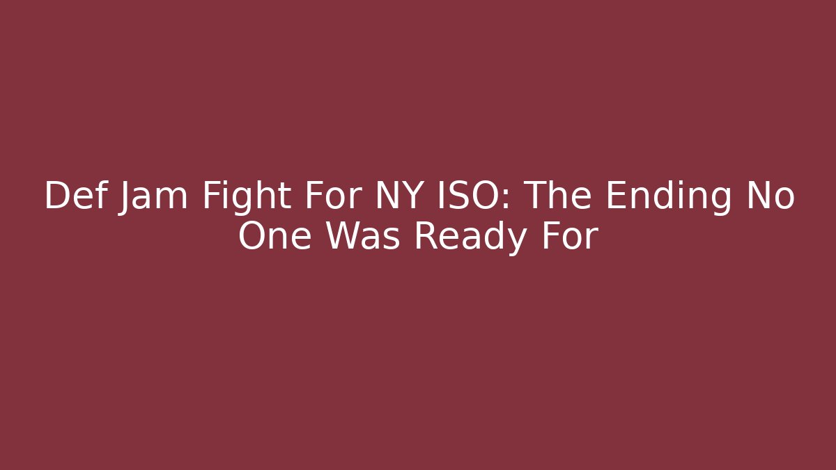 Def Jam Fight For NY ISO: The Ending No One Was Ready For