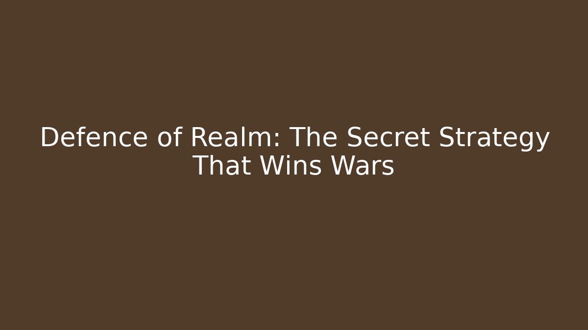 Defence of Realm: The Secret Strategy That Wins Wars