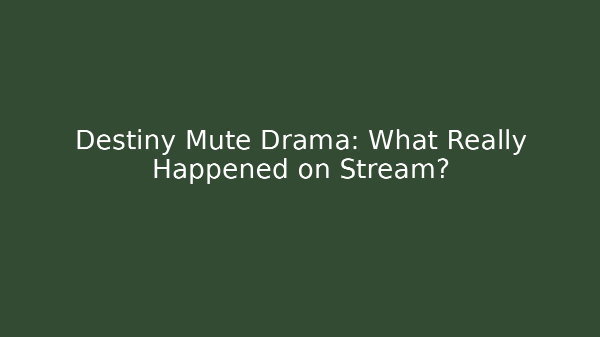 Destiny Mute Drama: What Really Happened on Stream?