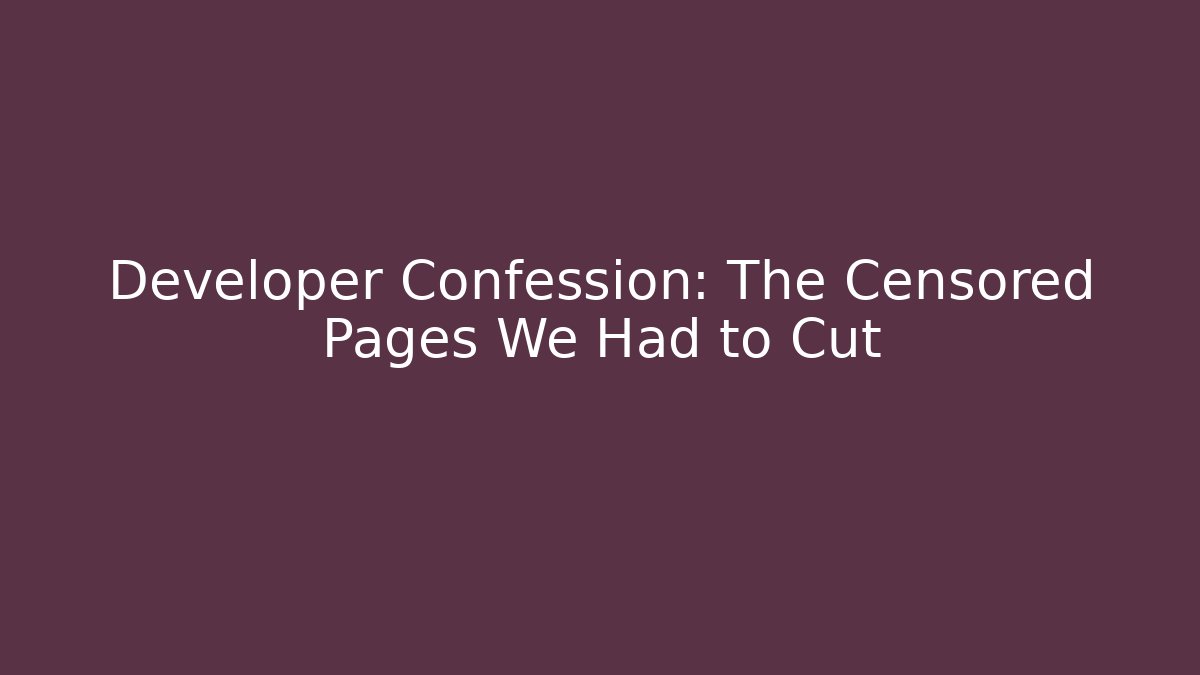 Developer Confession: The Censored Pages We Had to Cut