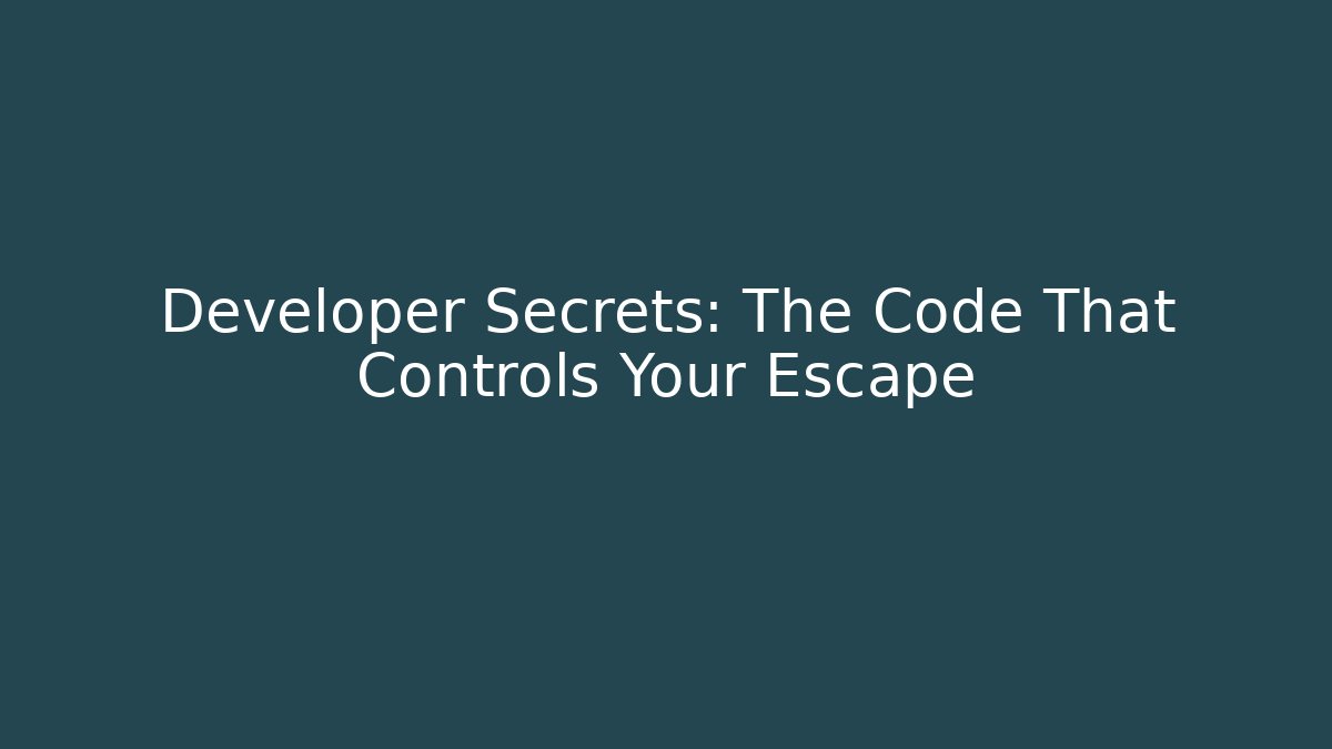 Developer Secrets: The Code That Controls Your Escape