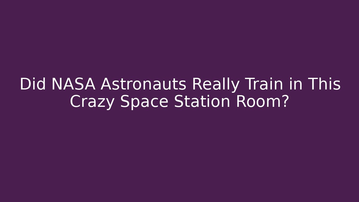 Did NASA Astronauts Really Train in This Crazy Space Station Room?