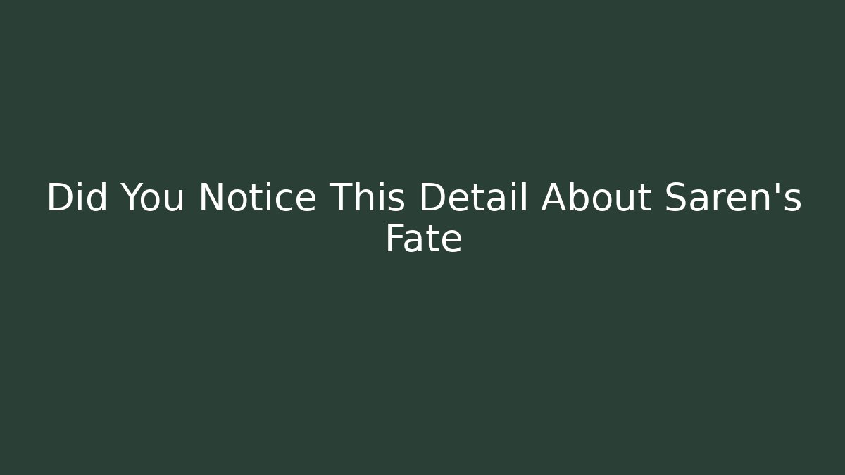 Did You Notice This Detail About Saren's Fate