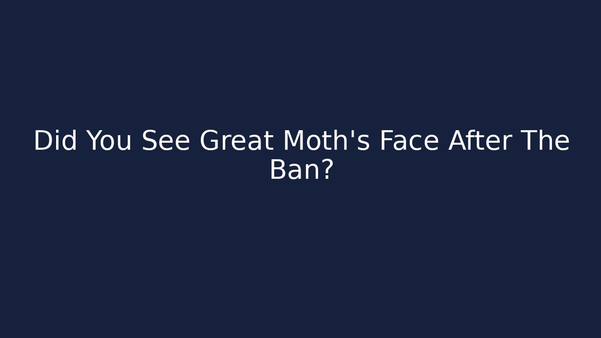Did You See Great Moth’s Face After The Ban?