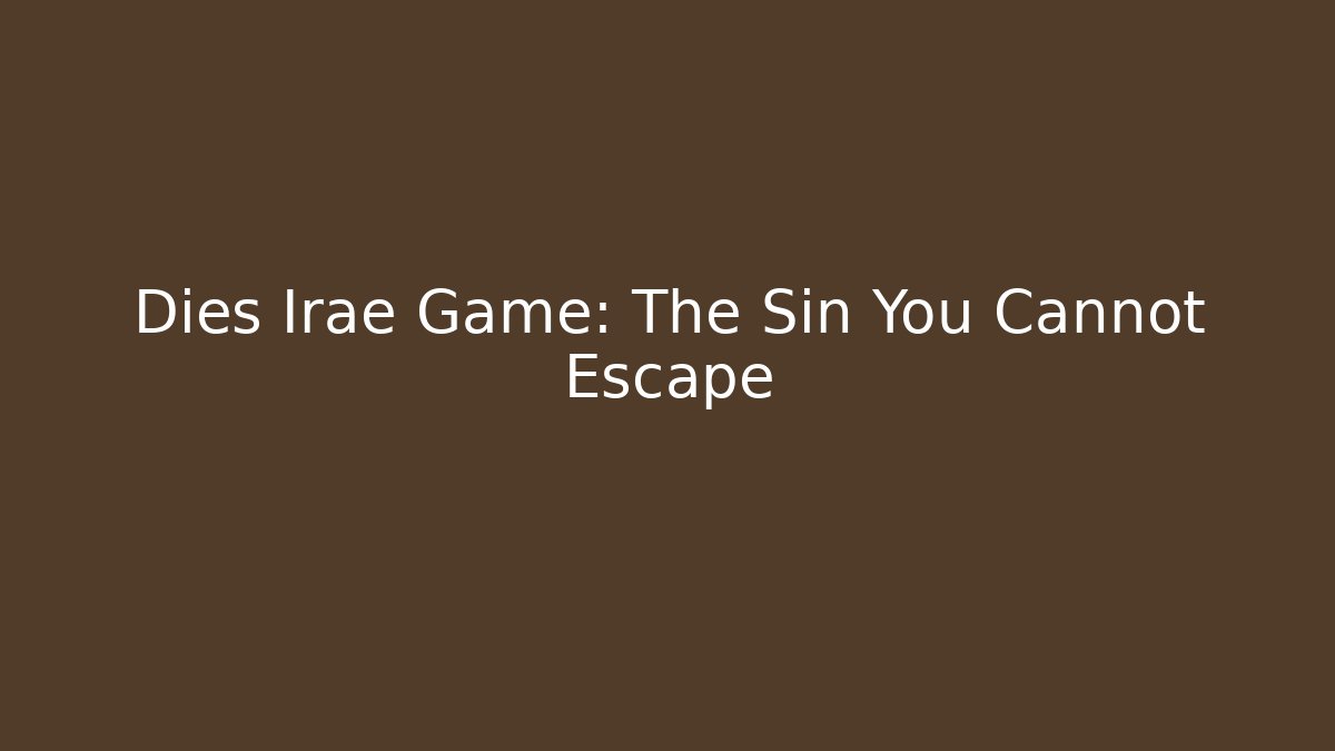 Dies Irae Game: The Sin You Cannot Escape - Create More Assets